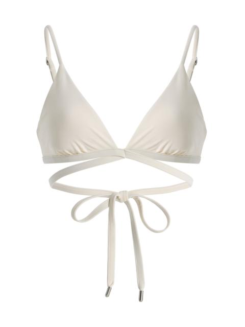SIMKHAI Harlen Tie-Front Bikini Top white