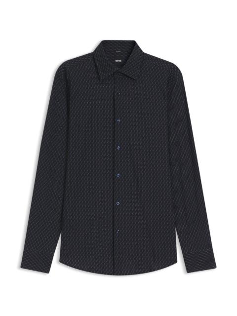 BOSS PRINTED SLIM-FIT SHIRT IN PERFORMANCE-STRETCH JERSEY
