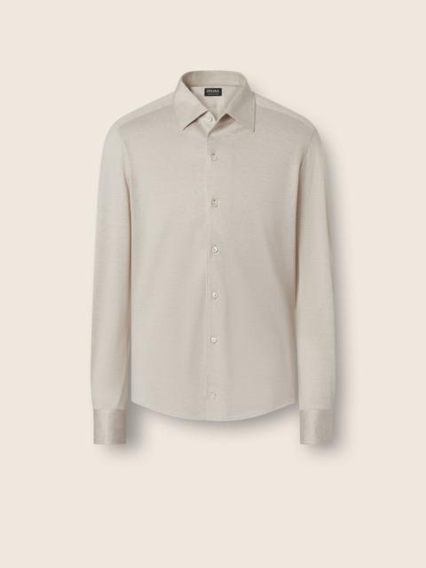 ZEGNA SILK LINEN AND COTTON SHIRT