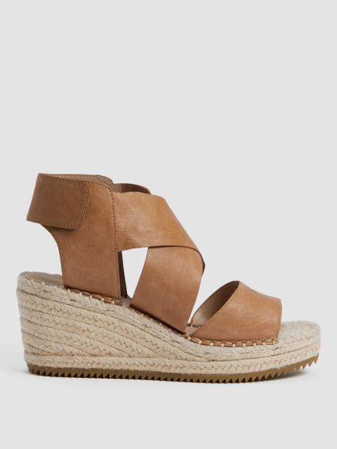 EILEEN FISHER Willow Tumbled Leather Wedge Espadrille