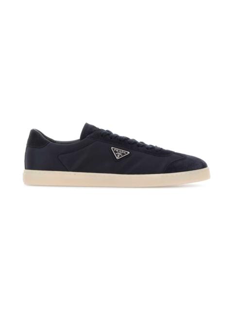 Prada Midnight Blue Re-nylon And Suede Sneakers