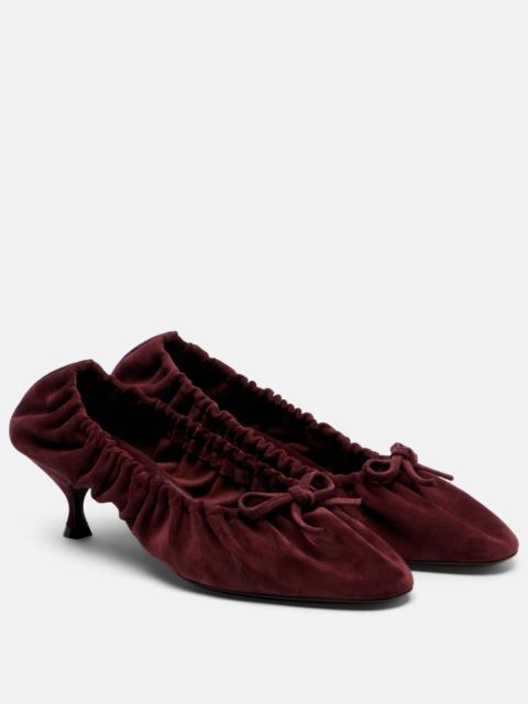 herbert levine Gather Around ruched suede pumps