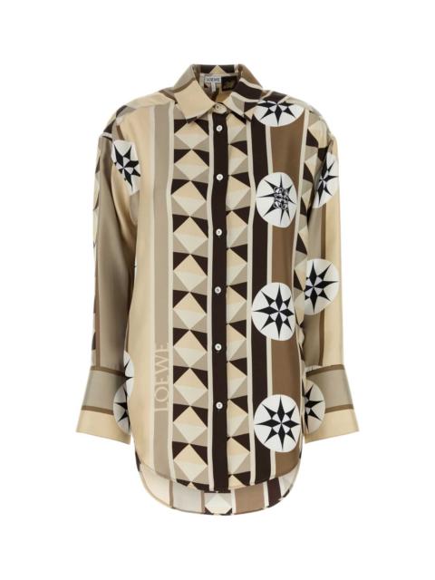 Loewe Loewe Paula's Ibiza Women Printed Silk Paula S Ibiza Oversize Shirt