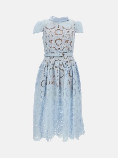 self-portrait Self-Portrait Women Blue Floral Lace Midi Dress