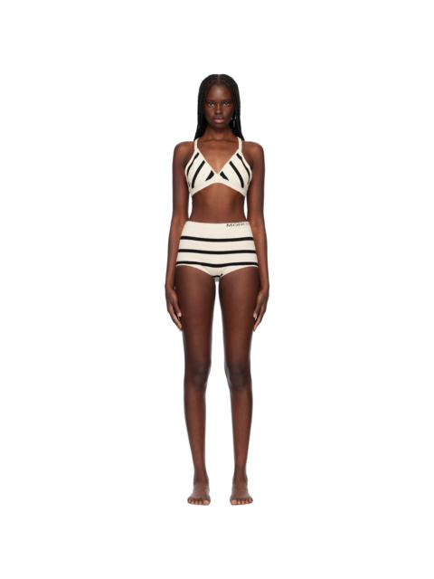 Off-White & Black Knit Bikini