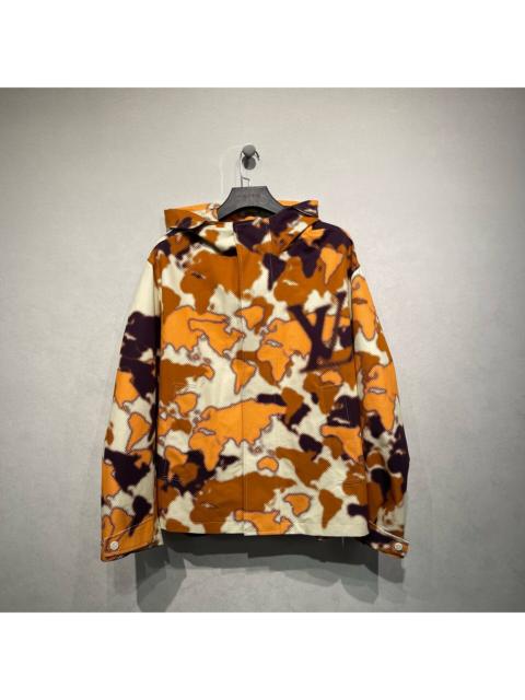Louis Vuitton Louis Vuitton all-over map print hooded windbreaker