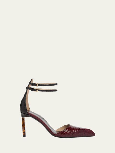 TOM FORD Python-Effect Stiletto T-Strap Pumps