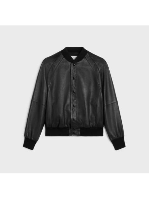 CELINE Celine Leather Bomber Jacket in Small