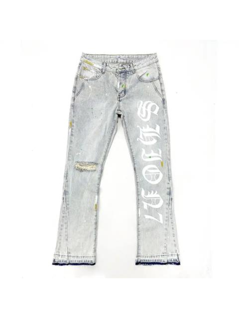Designer - Denim Pants Heavy Weight Ripped On Knee Male Trousers