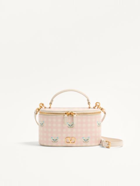 Valentino VLOGO SIGNATURE MINI VANITY BAG IN LE CHAT DE LA MAISON GRAINY CALFSKIN