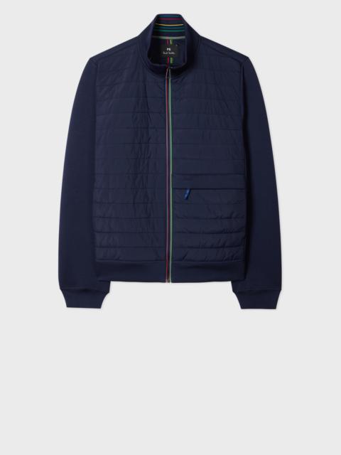 Paul Smith Navy Quilted Mixed Media Jacket
