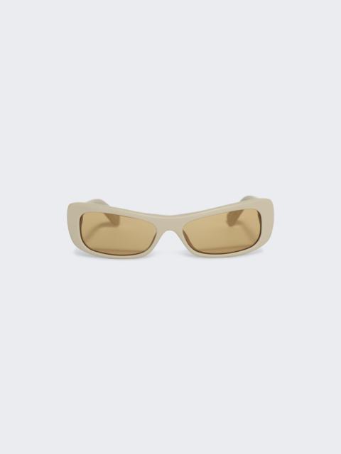 LINDA FARROW X Jacquemus Capri Rectangular Sunglasses Putty