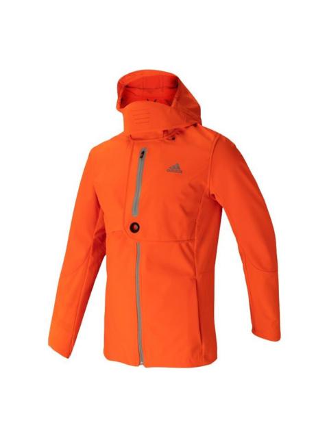 adidas Wind.Rdy Jkt M Logo Zipper Sports Hooded Jacket Orange GN5920