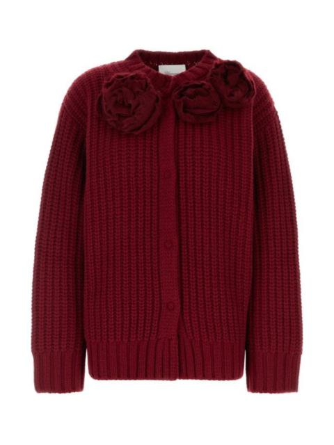 Blumarine Blumarine Woman Burgundy Wool Blend Cardigan