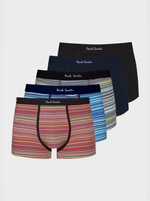Paul Smith 'Signature Stripe' and Plain Boxer Briefs Five Pack