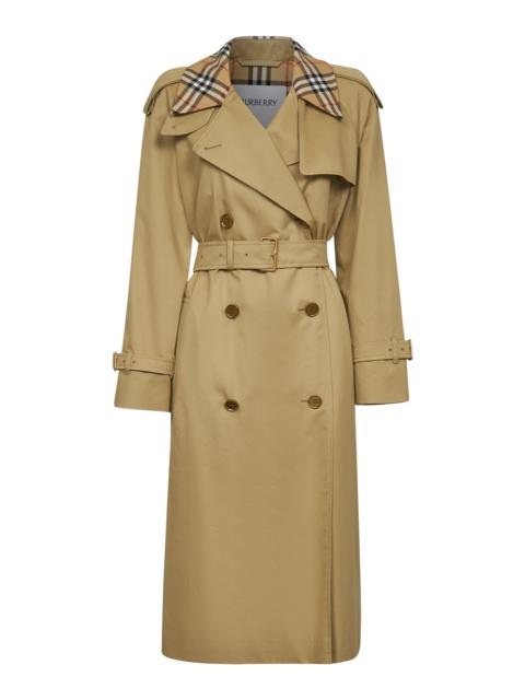 Burberry Women Beige Gabardine Castleford Long Trench Coat