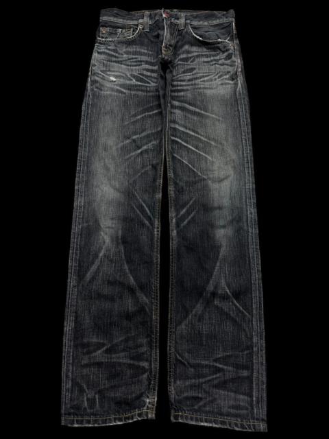 Vintage - 💥Insane 90s Edwin 503 Slim Faded Distress Thrashed Jean