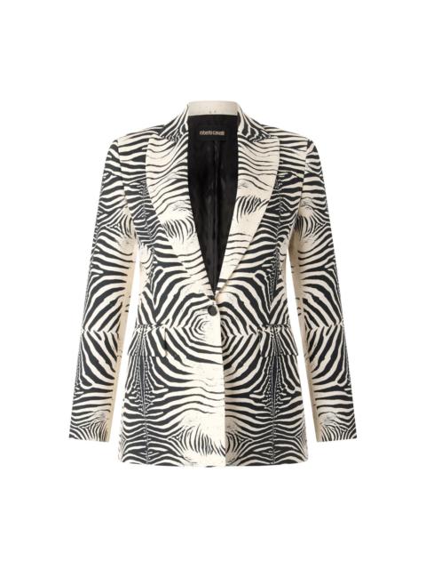 tiger-print blazer