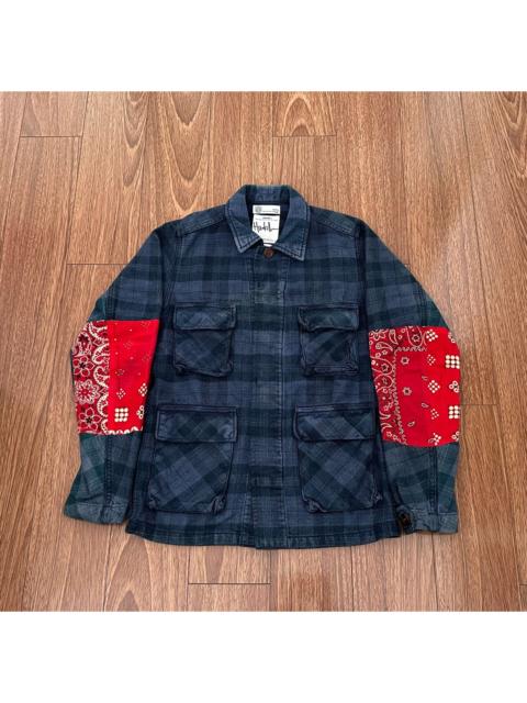 visvim VISVIM KILGORE JKT BANDANA (GIZA) — 4-Pocket Jacket with Red Sleeves and Indigo-Dyed Red Paisley Pat