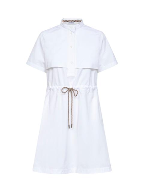 Burberry Burberry Women Optical White Cotton Poplin Short Dress