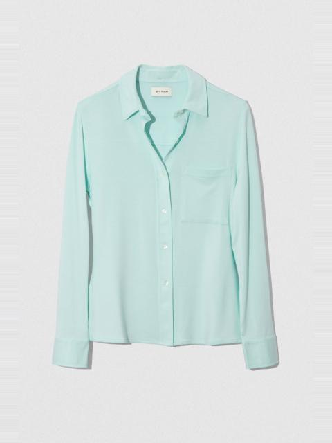 BY FAR STELLA T SHIRT AQUA GREEN  VISCOSE JERSEY