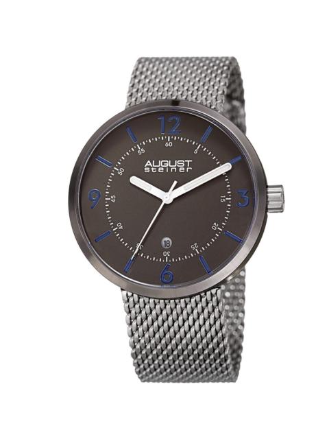 Other Designers August Steiner Quartz Grey Dial Silver-tone Mesh Men's Watch AS8204SSGN