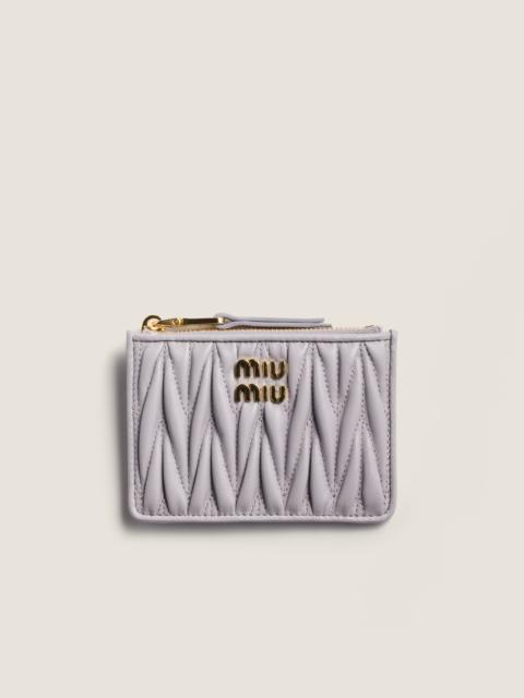 Miu Miu Matelassé nappa leather card holder