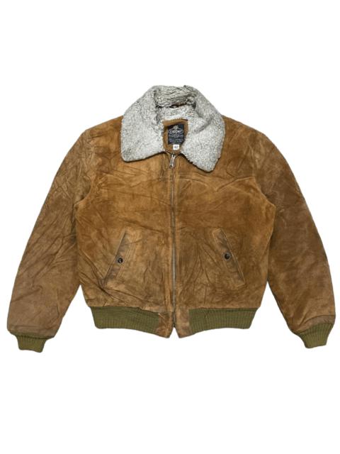 Other Designers Vintag Cooper Genuine Leather Bomber Jacket Sherpa Lining
