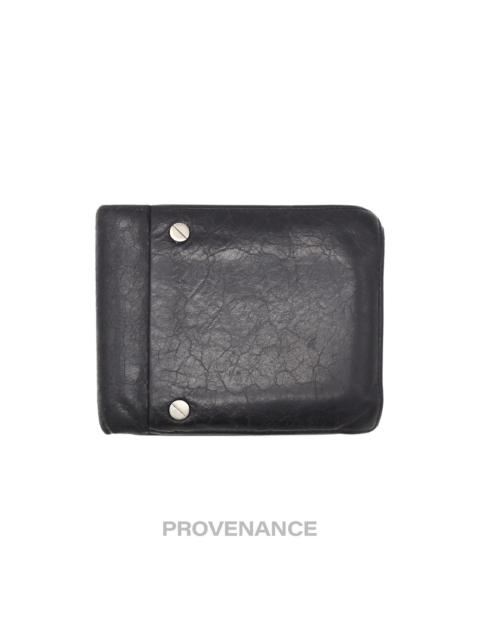 GUCCI Balenciaga Screw Stud Bifold Wallet - Black Lambskin