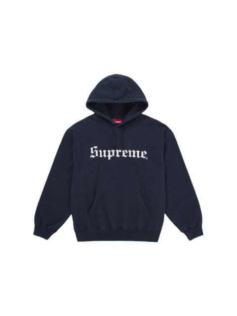 Supreme Supreme Washed Old English Hooded Sweatshirt Navy