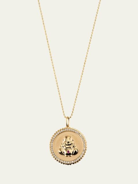 SYDNEY EVAN 14k Buddha Coin Pendant Necklace with Diamonds