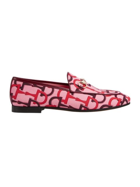 GUCCI Jordaan Pink Horsebit Canvas Loafer