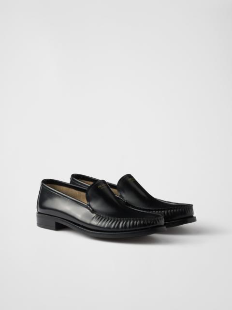 Prada Brushed leather loafers