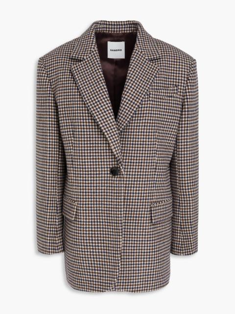 Sandro Houndstooth wool-blend tweed blazer