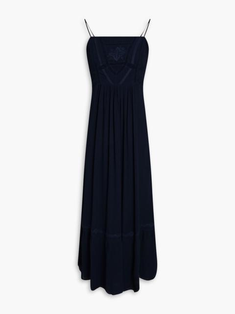 ba&sh Michele embroidered georgette midi dress