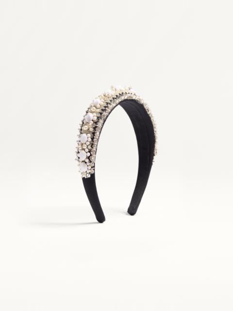 Valentino VALENTINO WOOL AND SILK HEADBAND WITH EMBROIDERY