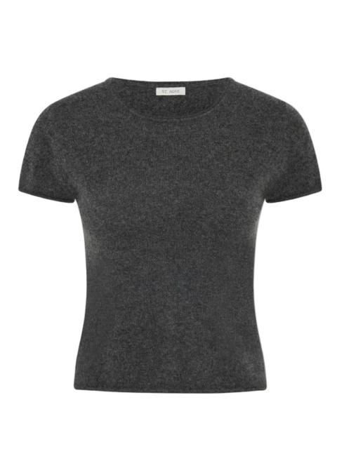 ST. AGNI Fine Merino Wool Baby Tee in Charcoal Melange