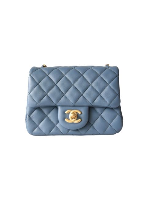 CHANEL Chanel Lambskin Quilted Flap Bag Gold Hardware Blue