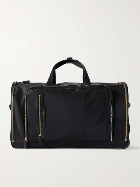 72 Hour leather-trimmed ECONYL® weekend bag Black