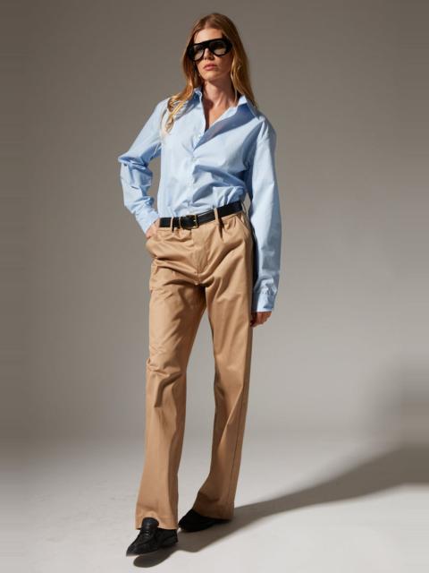 SPRWMN KHAKI STRAIGHT LEG TROUSERS