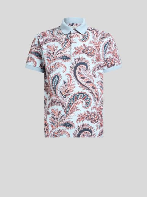Etro FLORAL PAISLEY COTTON POLO SHIRT