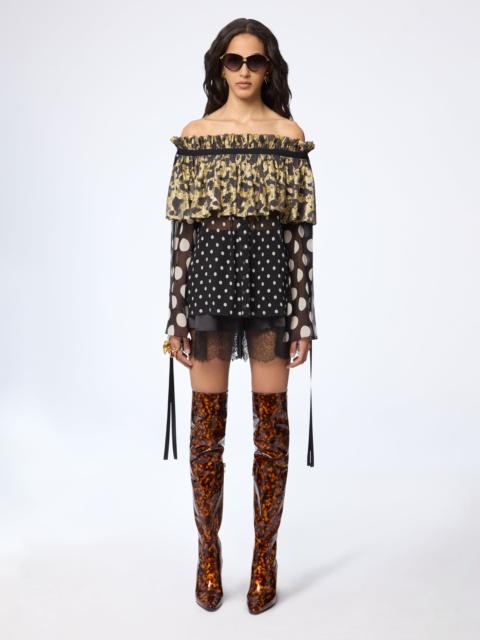 NINA RICCI Polka Dot Satin Top