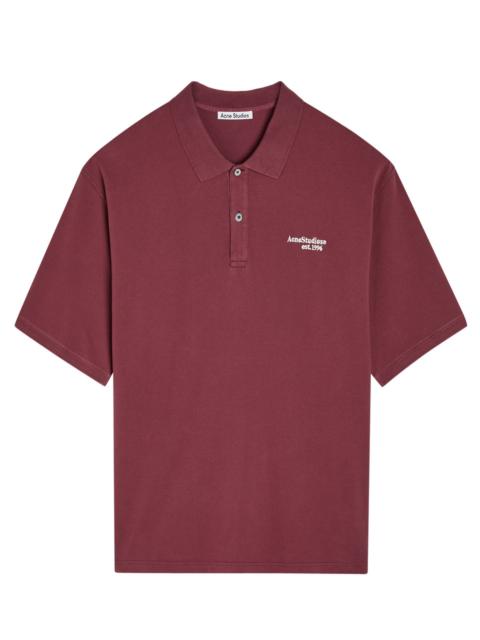 Acne Studios Acne Studios Logo-embroidered Cotton Polo Shirt
