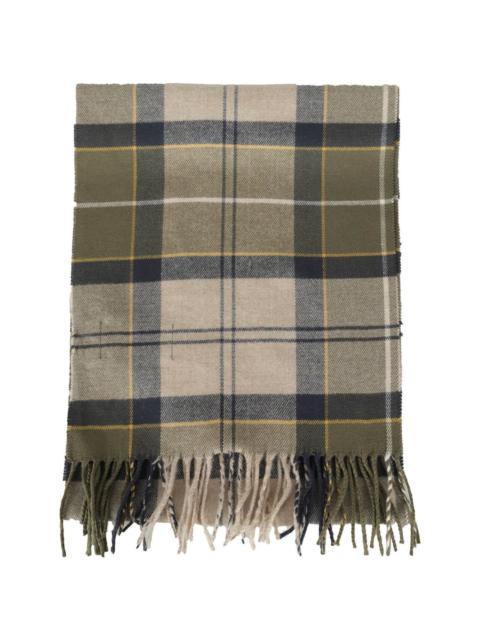 Barbour Check-printed Frayed-edge Scarf