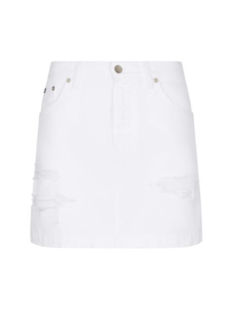 Dolce & Gabbana distressed denim miniskirt