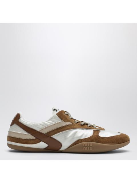 Miu Miu Miu Miu Gymnasium Sneakers Talc/Cinnamon In Technical Fabric And Suede Women