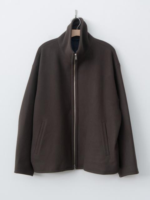 YOKE Melton Stand Collar Zip Blouson - Brown