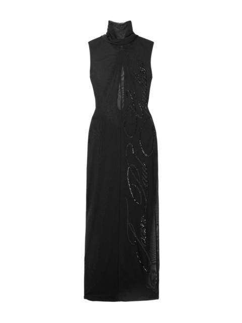 Jean Paul Gaultier Tulle Maxi Dress With Halterneck, Sequins, And Embellishments