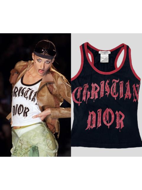 Dior CHRISTIAN DIOR SS 2002 GHOTIC LOGO TANK TOP X JOHN GALLIANO