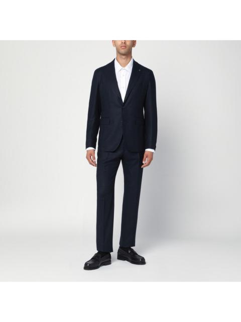 TAGLIATORE - Tagliatore Single-Breasted Blue Wool And Cashmere Suit Men